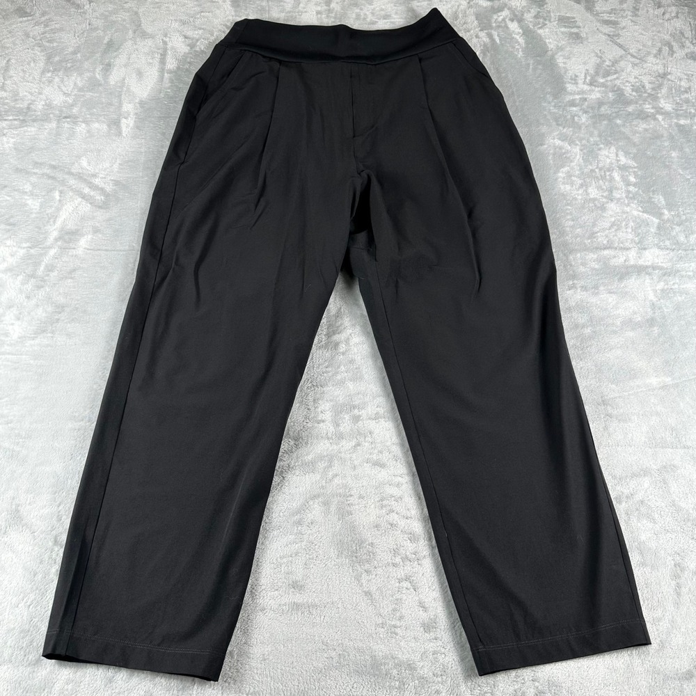 Cabi Wide Leg Pants Trousers Women L Black Pleated High Rise Professional‎